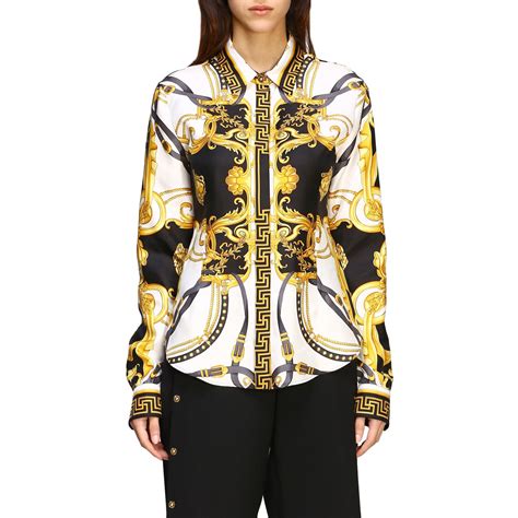 versace silk baroque shirt|Versace silk shirt women's.